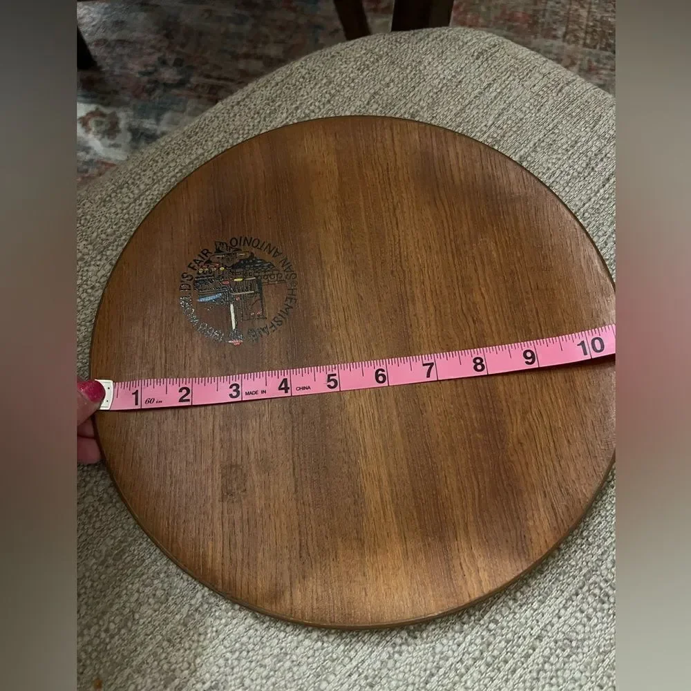 1968 San Antonio World’s Fair wooden plate or trivet